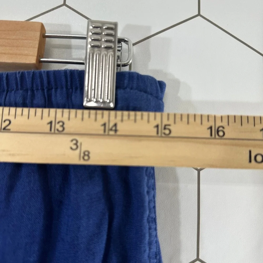 Banana‎ Republic Womens Blue 100% Linen Wide Leg Drawstring Pants Size M Relaxed